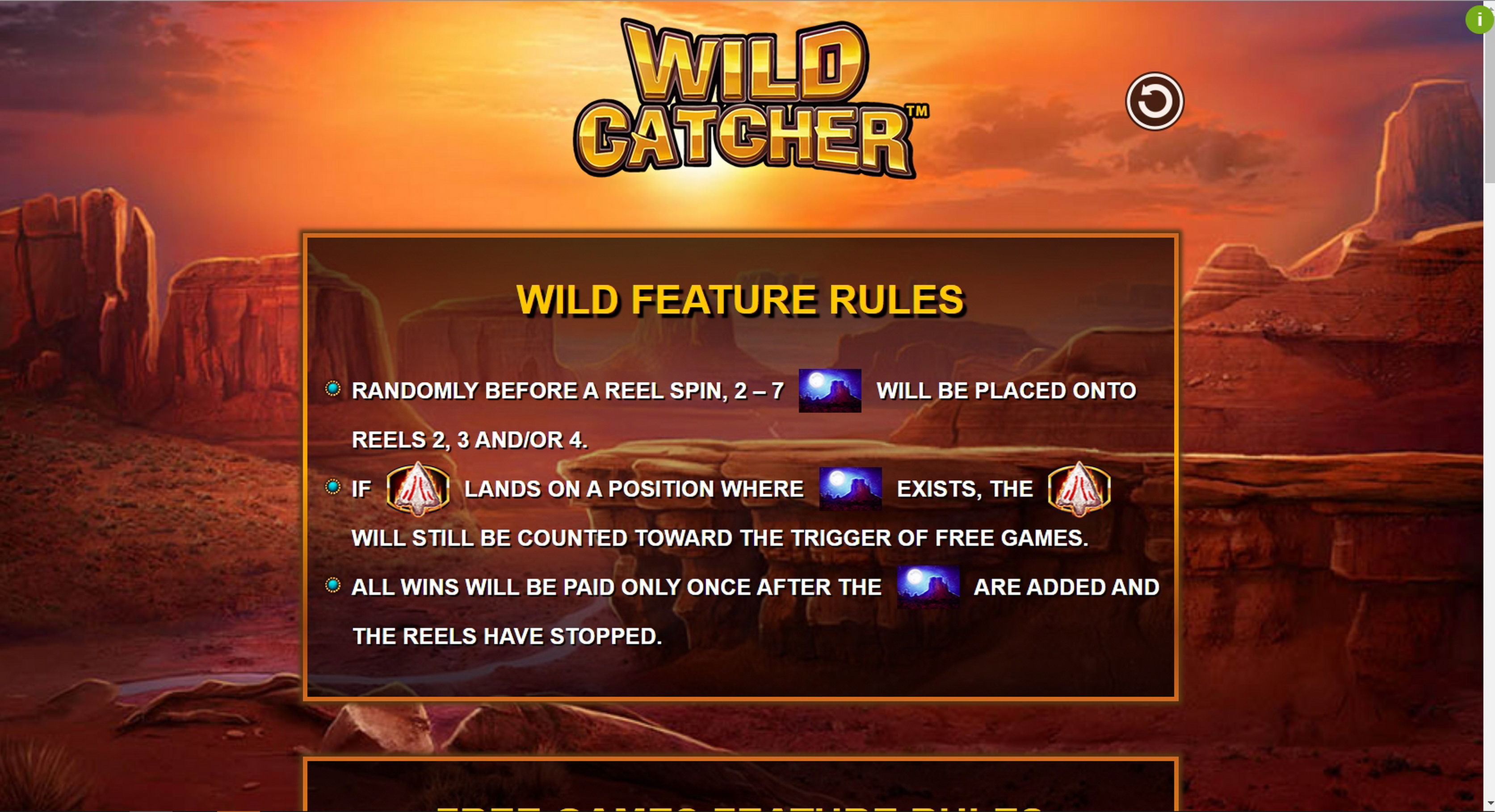 Info of Wild Catcher Slot Game by Wild Streak Gaming