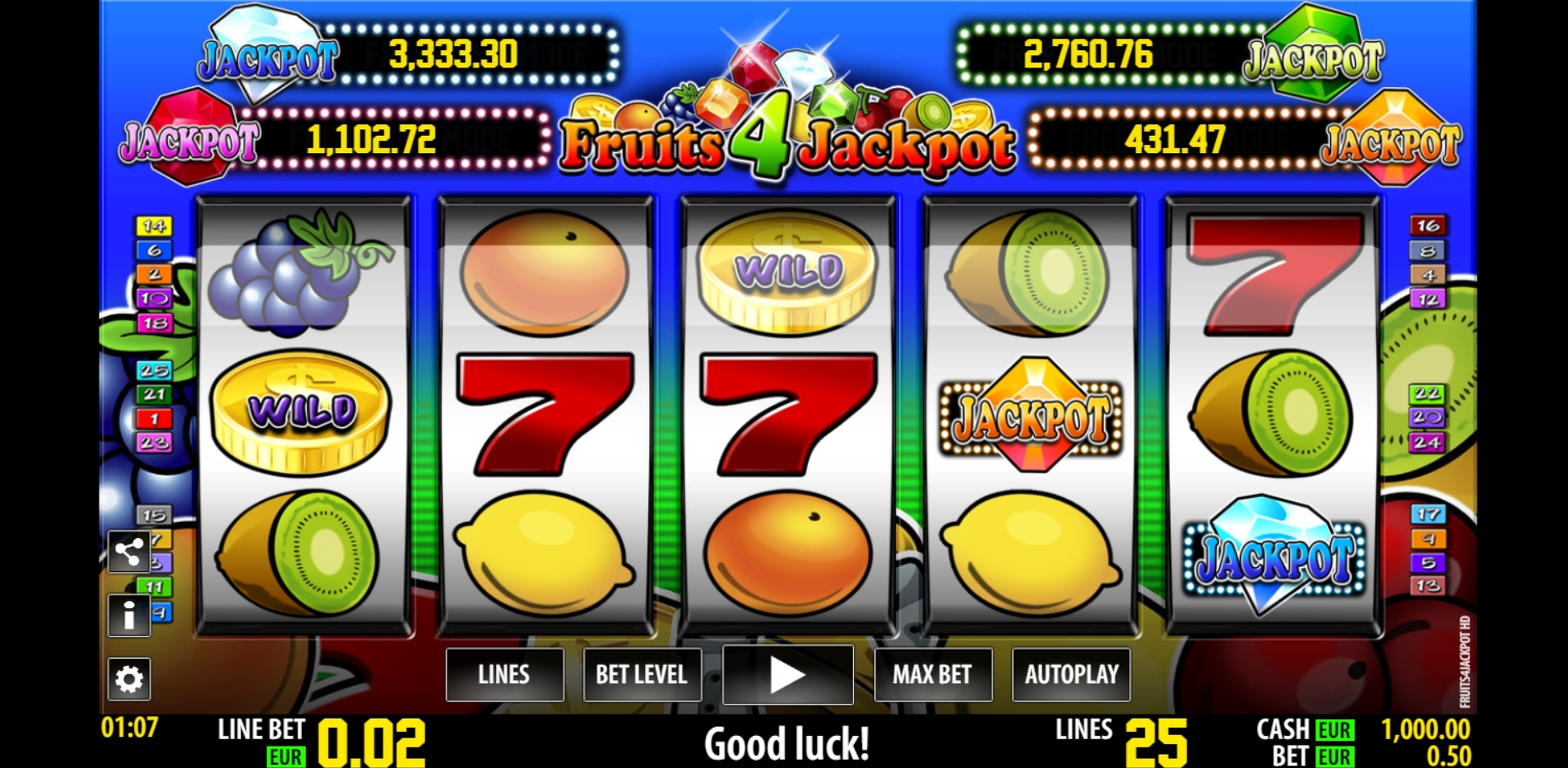 Fruits 4 Jackpot HD demo