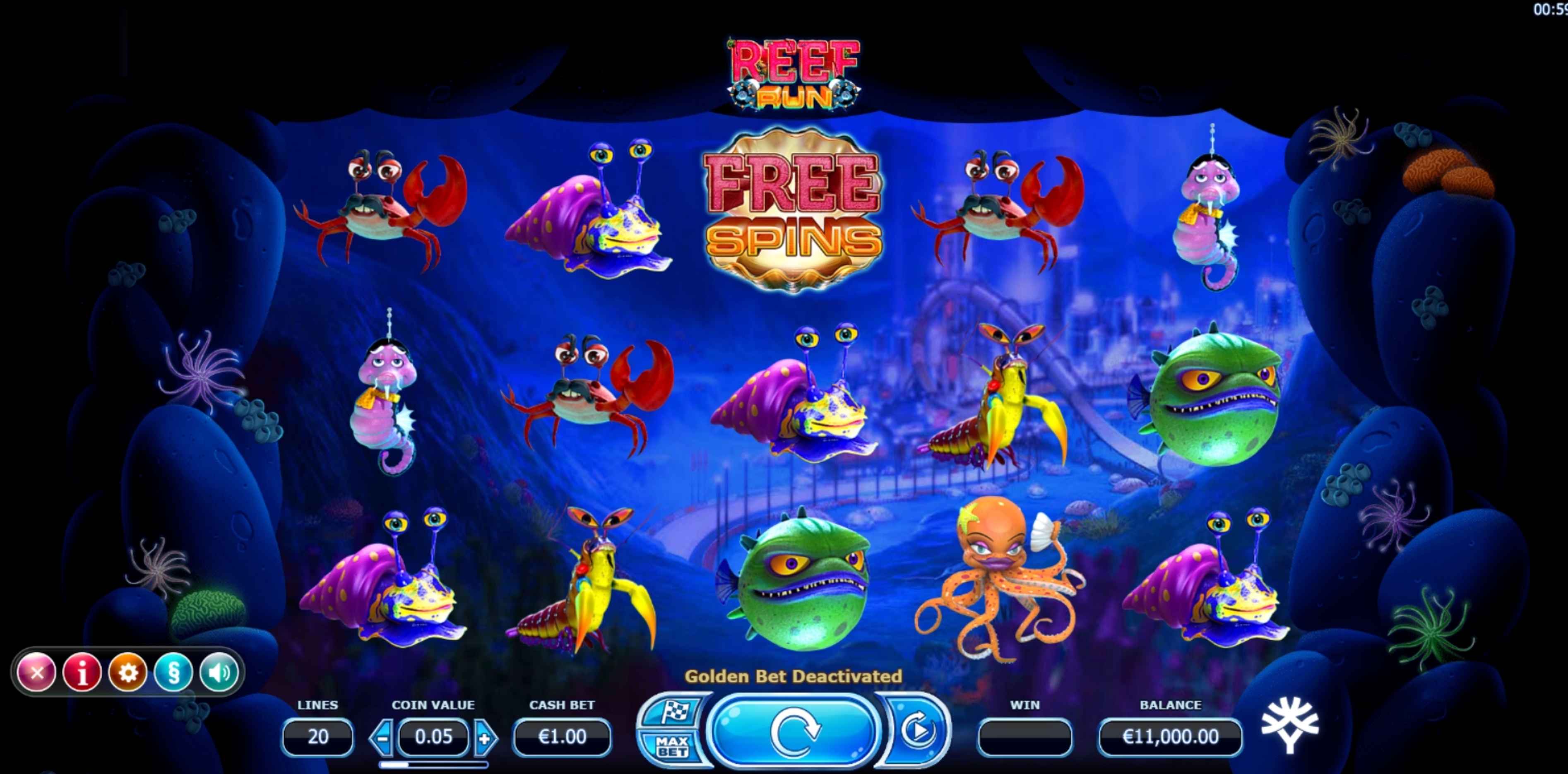 Reels in Reef Run Slot Game by Yggdrasil Gaming